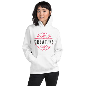 Creative Mind Hoodie | White One Piece Creative Pullover Hoodie for Women