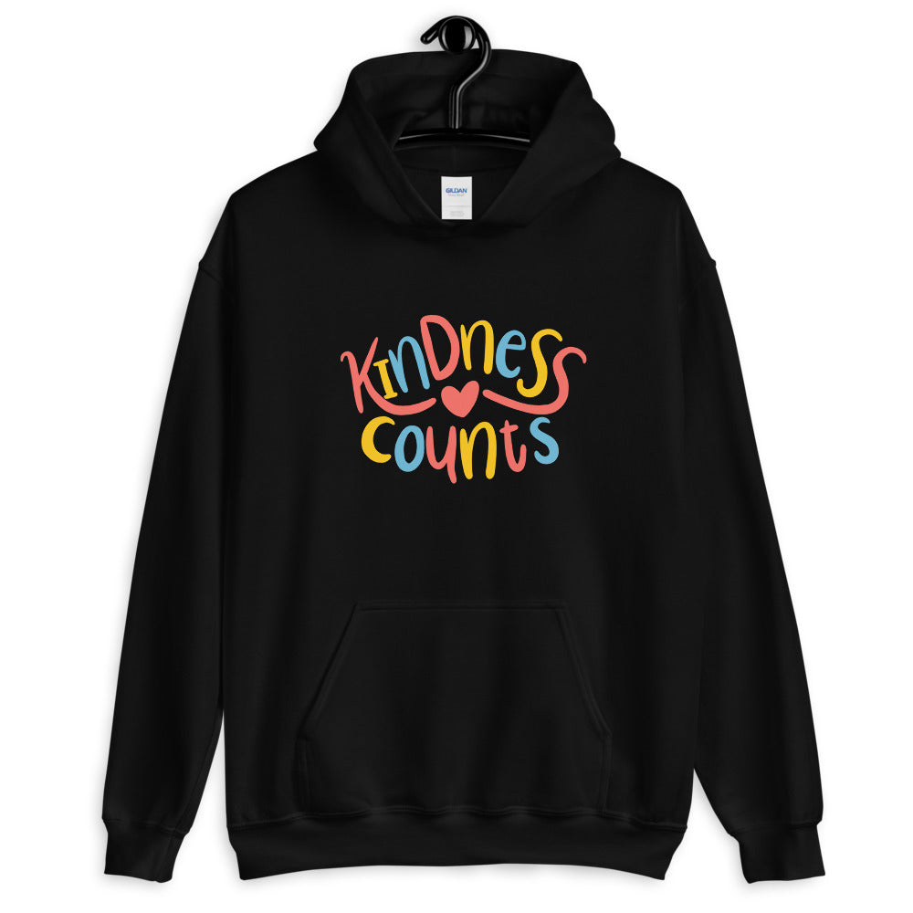 Kindness Counts Hoodie | White Inspirational Hooded Sweatshirt