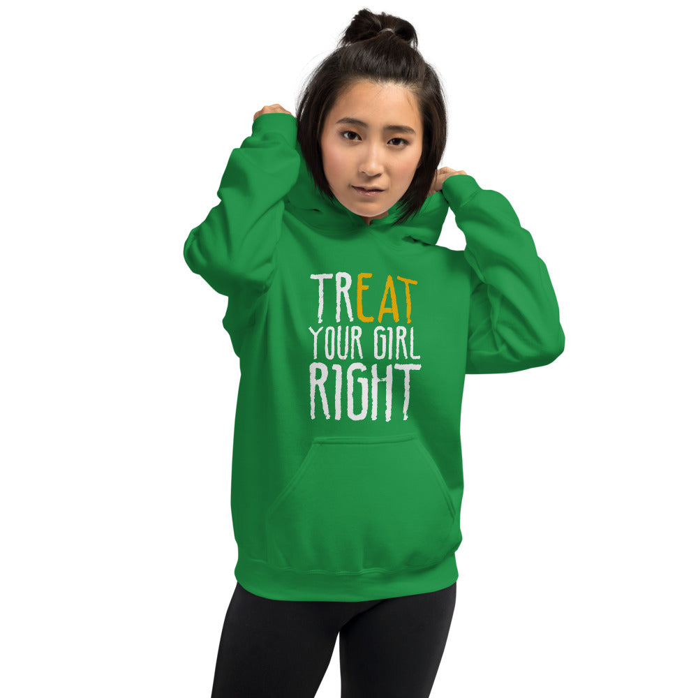 Treat Your Girl Right Green One Piece Pullover Hoodie for Women