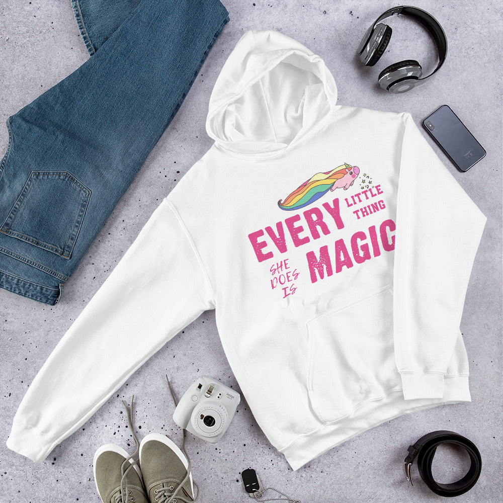 Every Little Thing She Does is Magic Cute Hoodie in White for Women