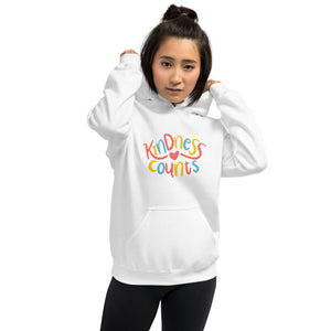 Kindness Counts Hoodie | White Inspirational Hooded Sweatshirt