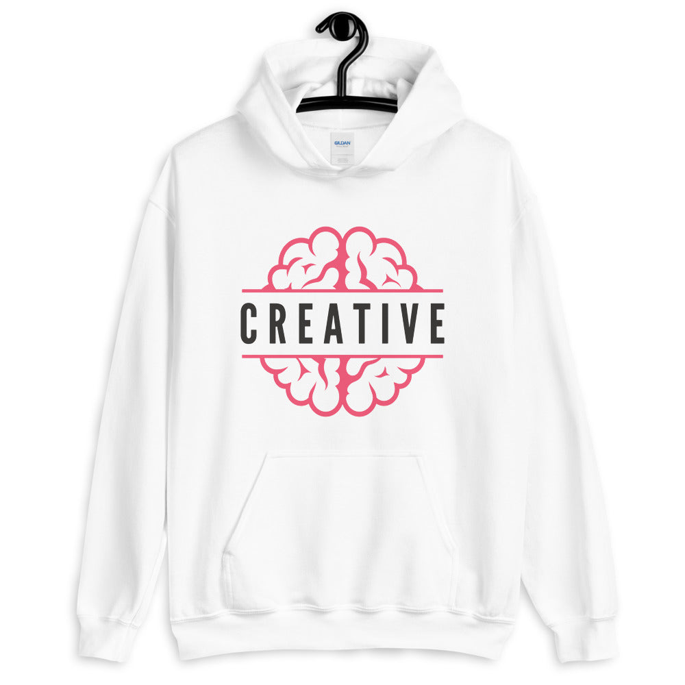 Creative Mind Hoodie | White One Piece Creative Pullover Hoodie for Women